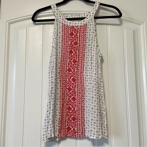 Skies are Blue Embroidered Halter Tank Top Size:L